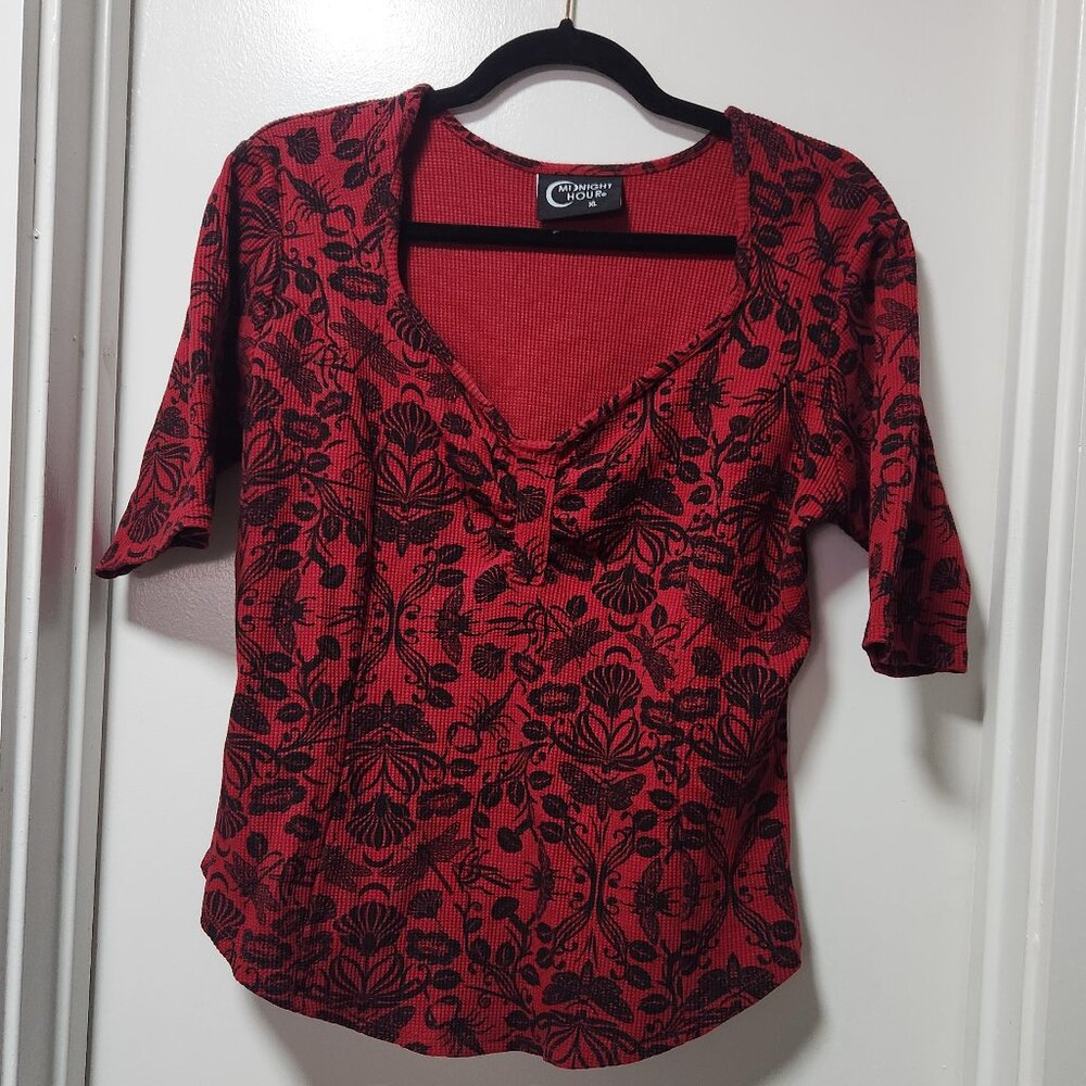 Midnight Hour Red Sweetheart Thermal Top